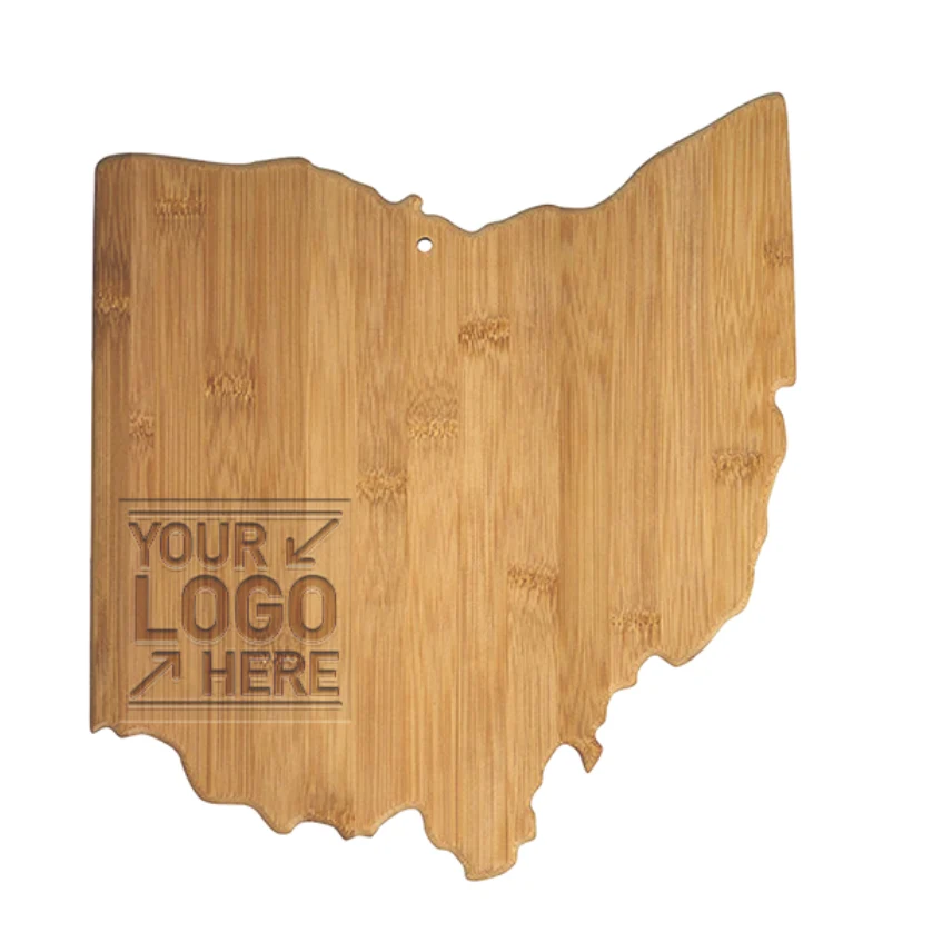 Ohio State Shape Bamboo Cutting Board 1