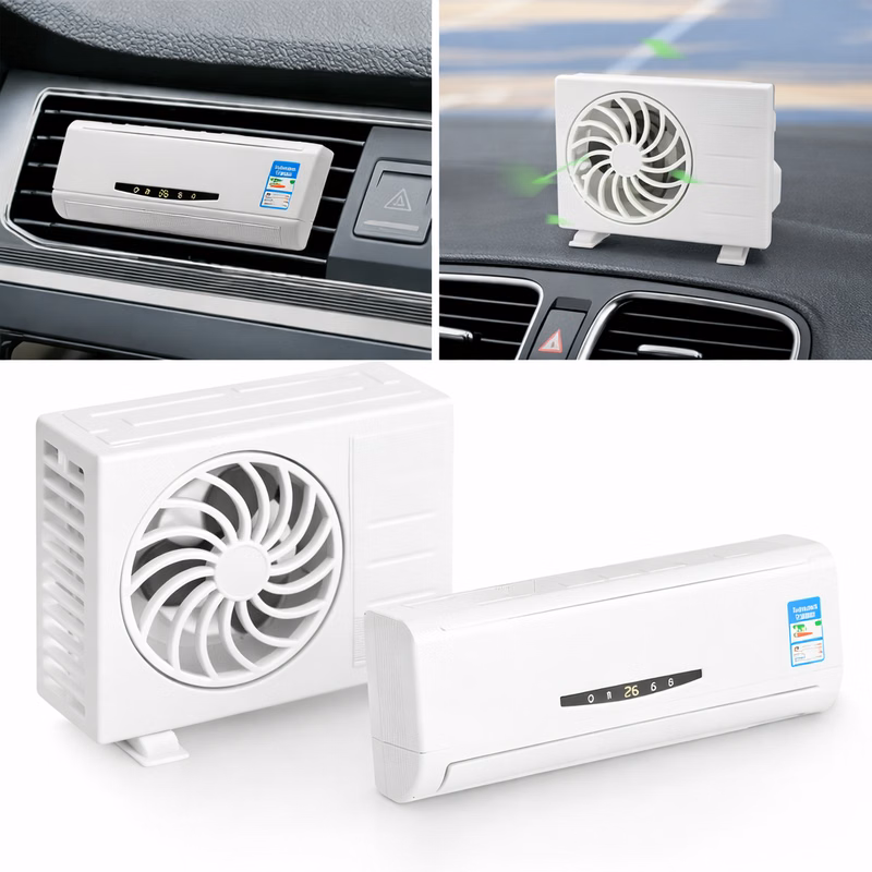 Solar Powered Car Air Freshener Vent Clip with Fan