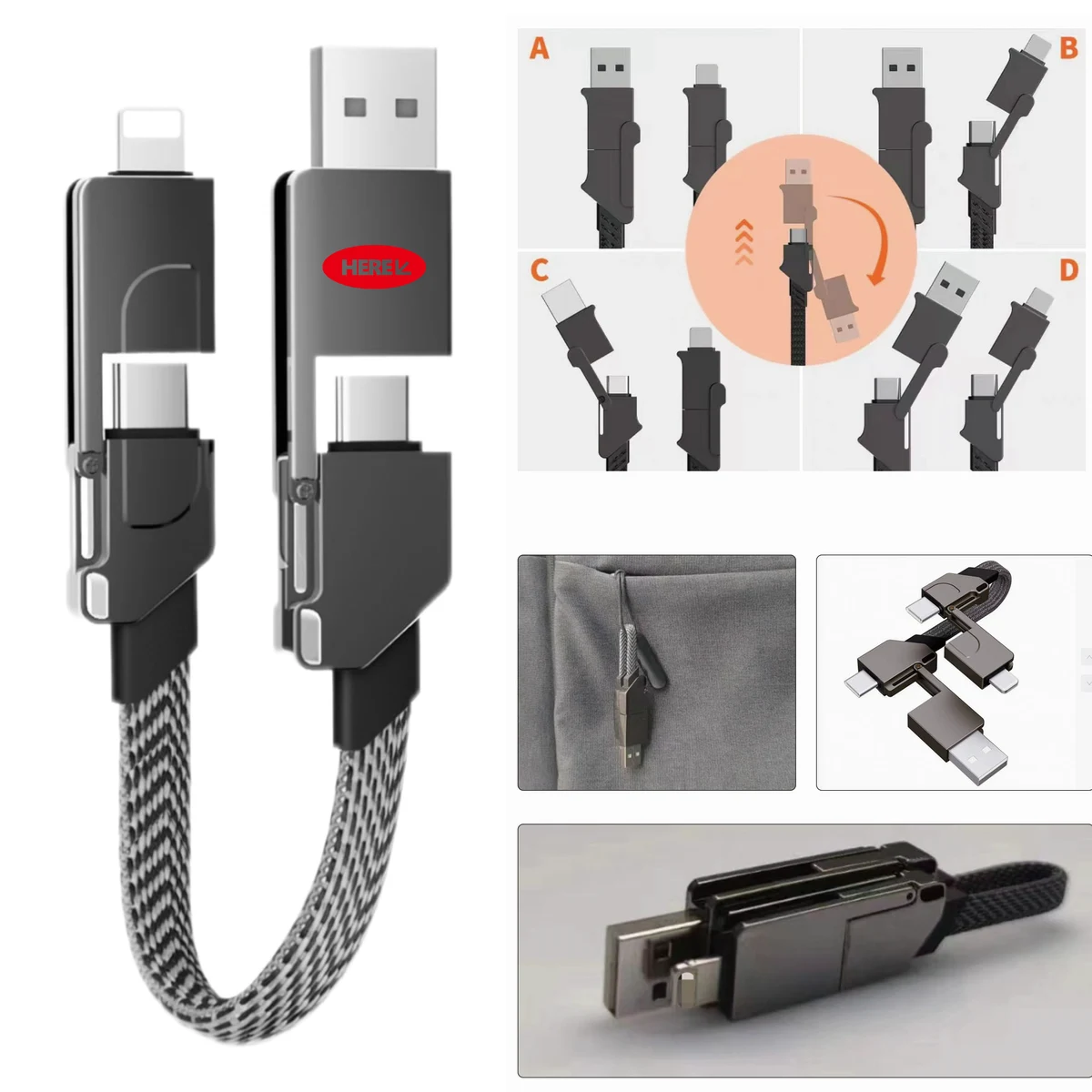 60 Watt 6-in-1 High-Speed Charging Cable 1