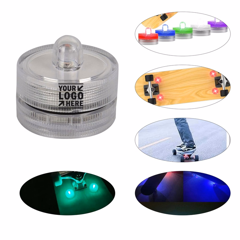 4 Pcs Rotating Colors LED Skateboard Lights