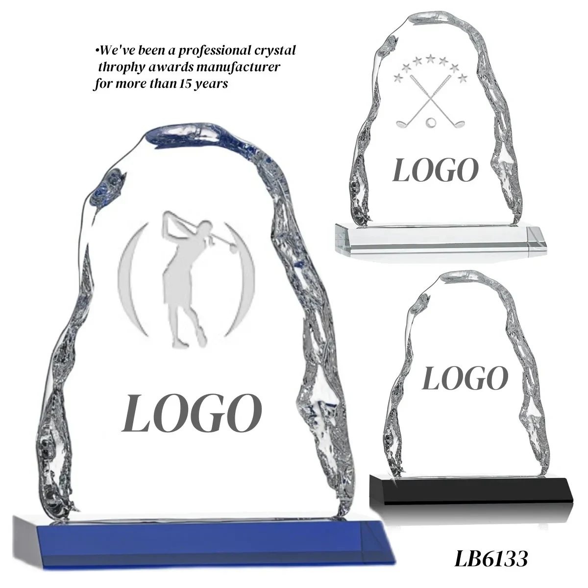 3D Crystal Iceberg Award Glass Trophy Supplier 1