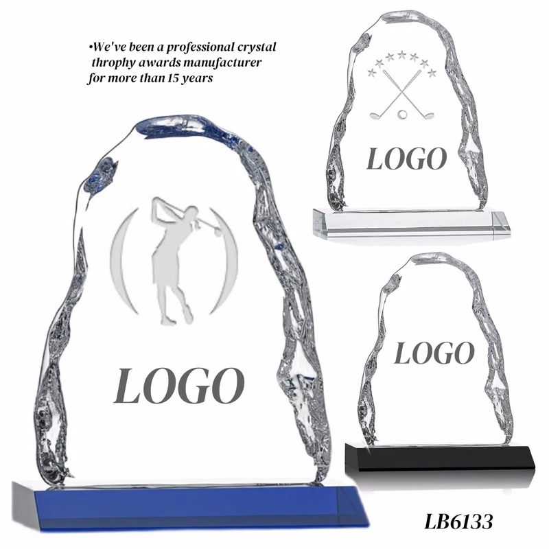 3D Crystal Iceberg Award Glass Trophy Supplier