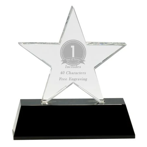 Crystal Star on Black base 6.75" 1