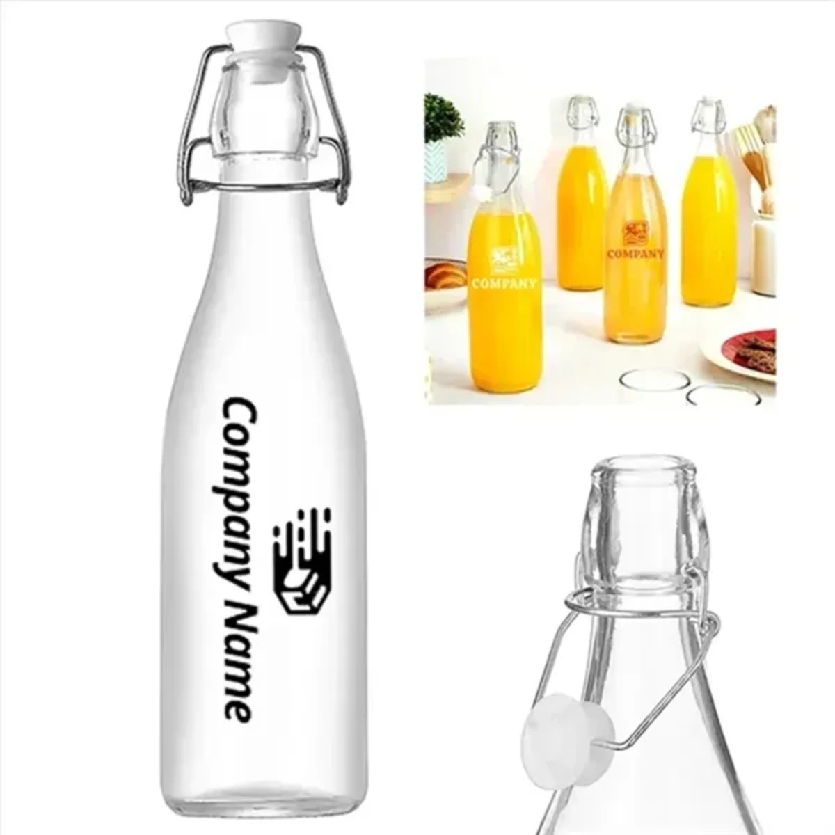17oz Glass Bottles With Clip Top Lids 1