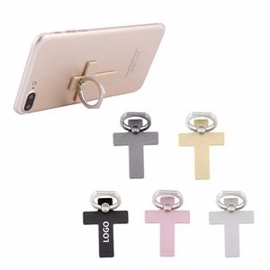 Cross Metal Phone Ring Grip Stand With 180 Degree Adjustable Design