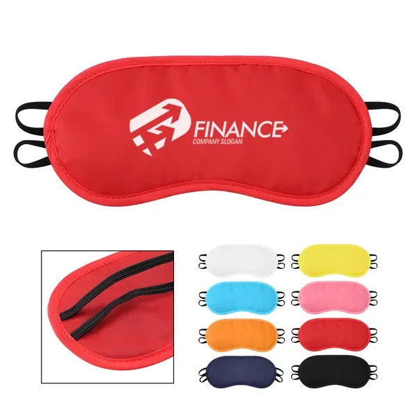 7.3" x 3.3" Polyester Sleeping Eye Mask W/ Elastic Strap 1