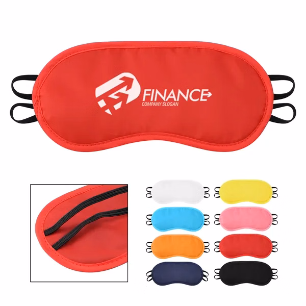 7.3" x 3.3" Polyester Sleeping Eye Mask W/ Elastic Strap