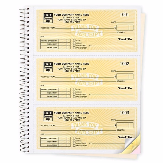 Cash Receipt Books, Classic Design
