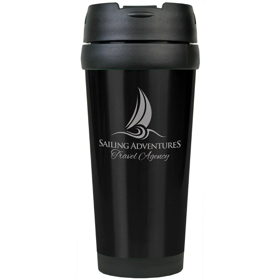 16 oz. Black Stainless Steel Travel Mug without Handle 1