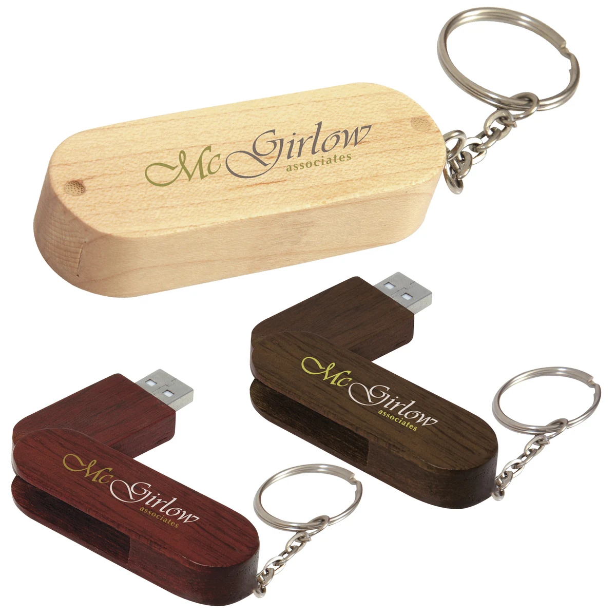 Universal Source® 8 GB Bamboo Bullet Keyring USB 2.0 Flash Drive 1