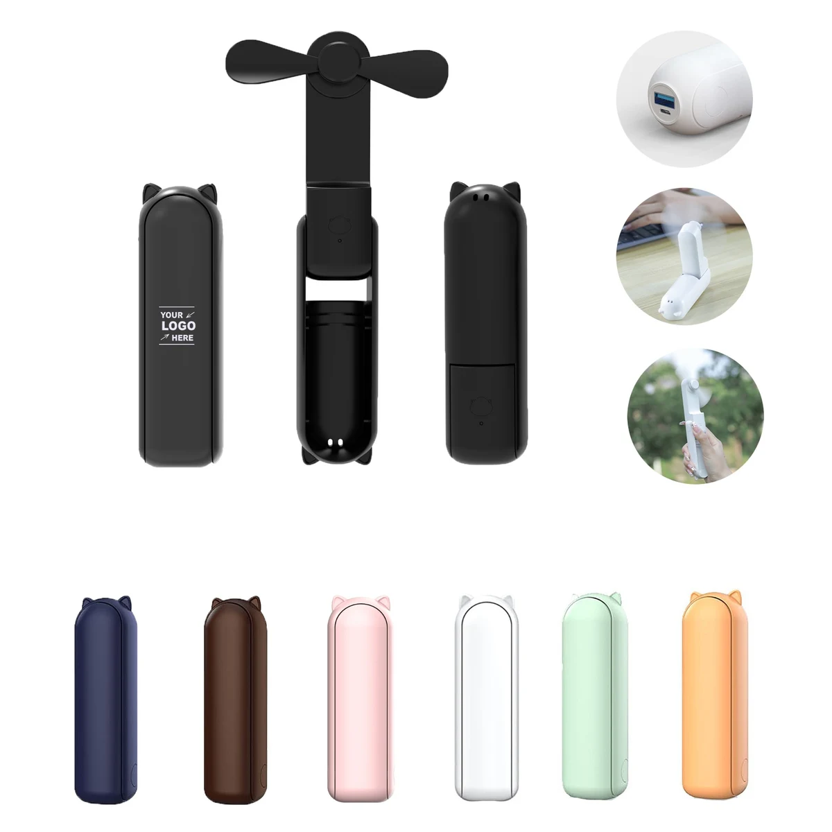 Foldable USB Personal Handheld Mini Fan/Power Bank 1