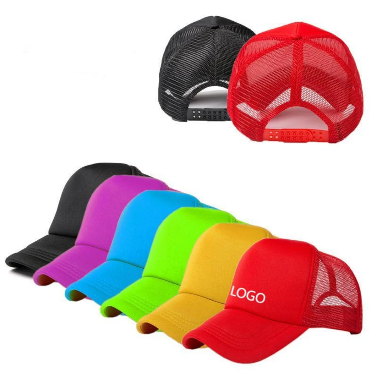 Pure Color Baseball Mesh Trucker Cap 1