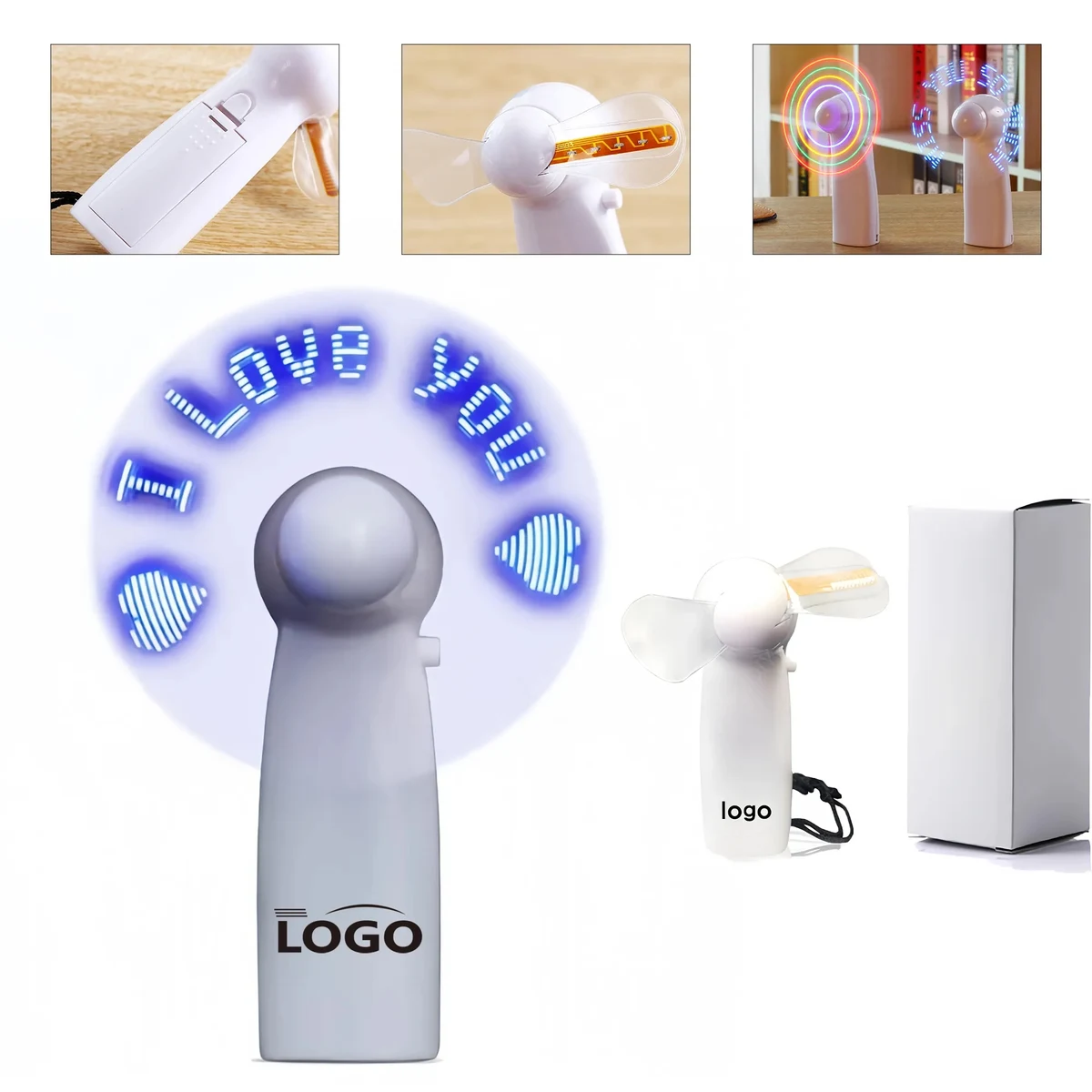 Handheld LED Illuminated Letter Fan 1