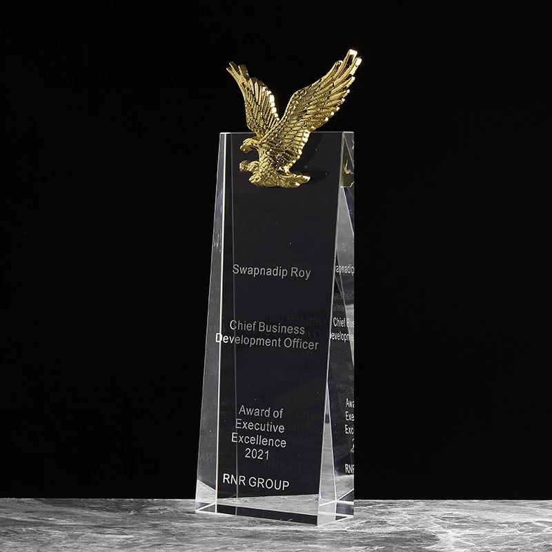 Engraved Logo Crystal Top Eagle Award 1