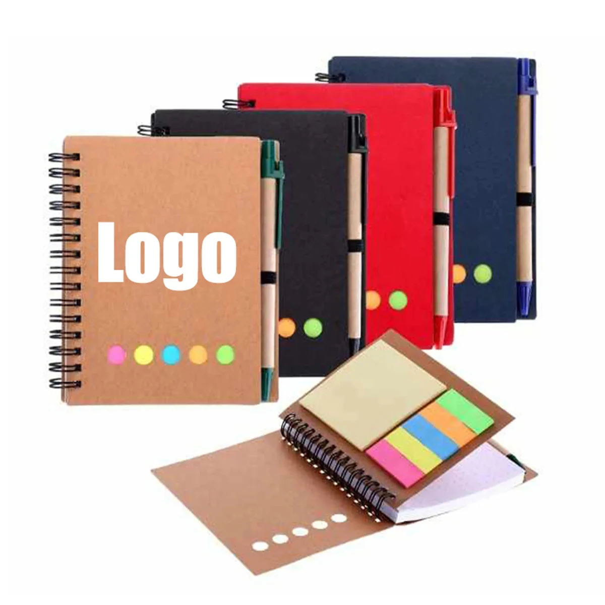 Spiral Sticky Notes Notebook with Pen 1