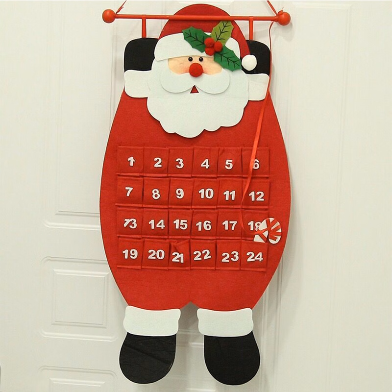 Christmas Santa Claus Countdown Felt Wall Calendar