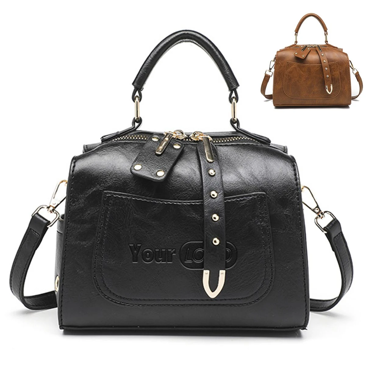 Pu Leather rivet Crossbody Bag for Women Offers Zipper 1