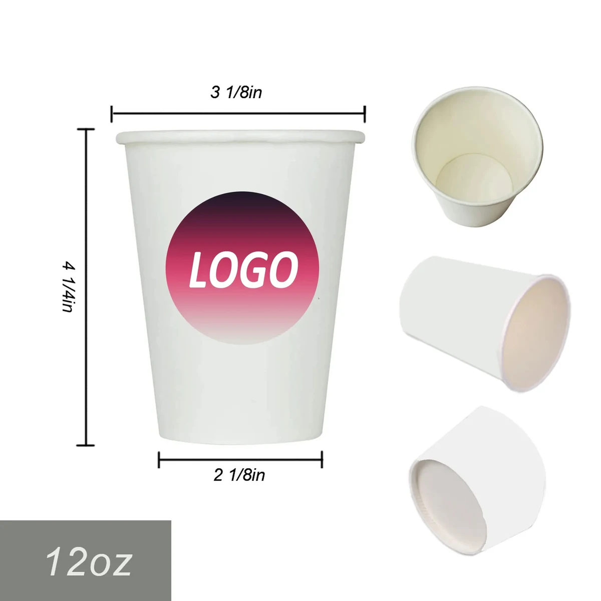 12oz Disposable Thickened Single Layer Paper Cup 1