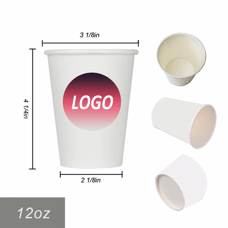12oz Disposable Thickened Single Layer Paper Cup
