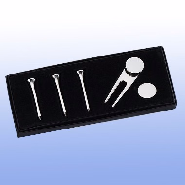 SILVER GOLF TEE SET