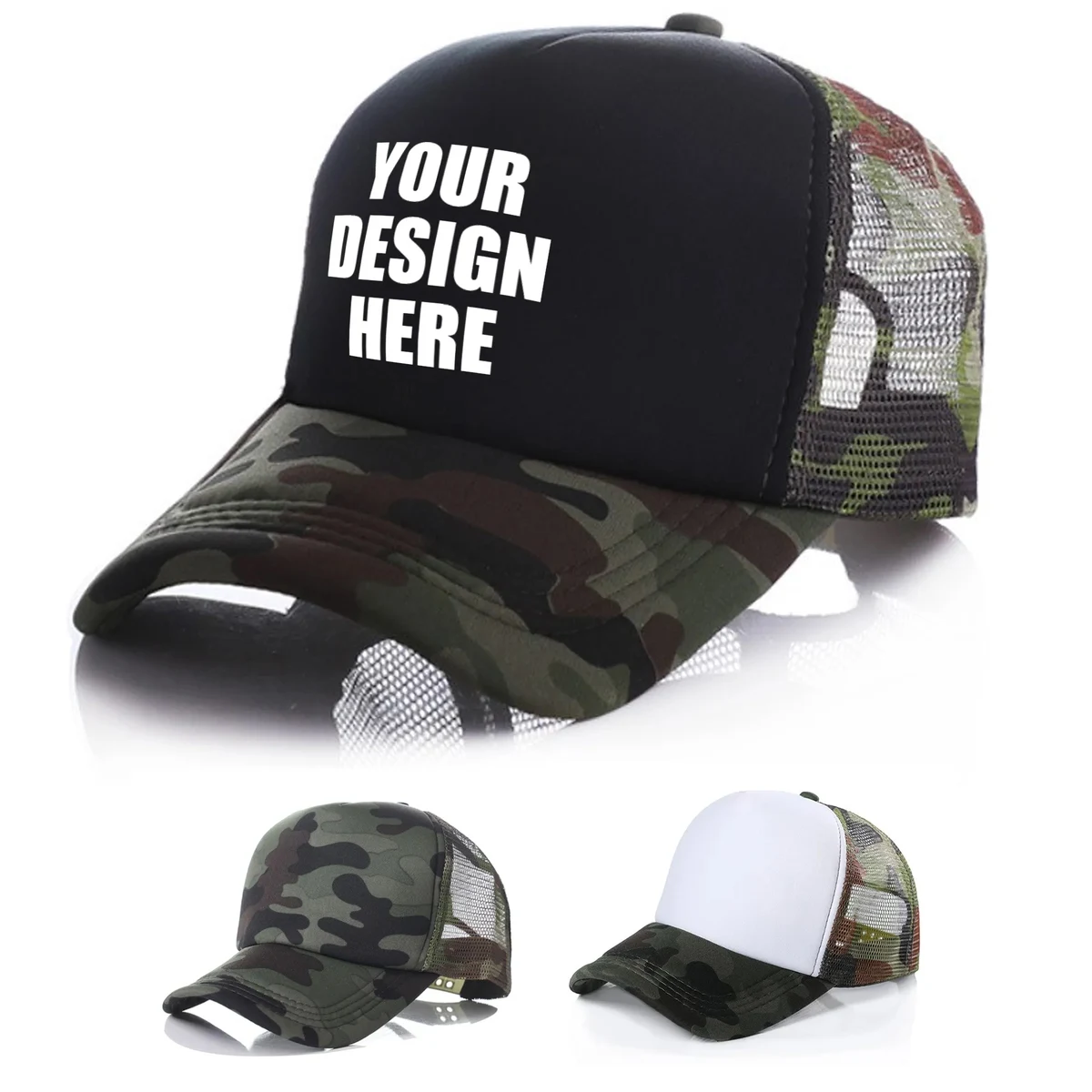 Camo Trucker Cap w/ Mesh 1