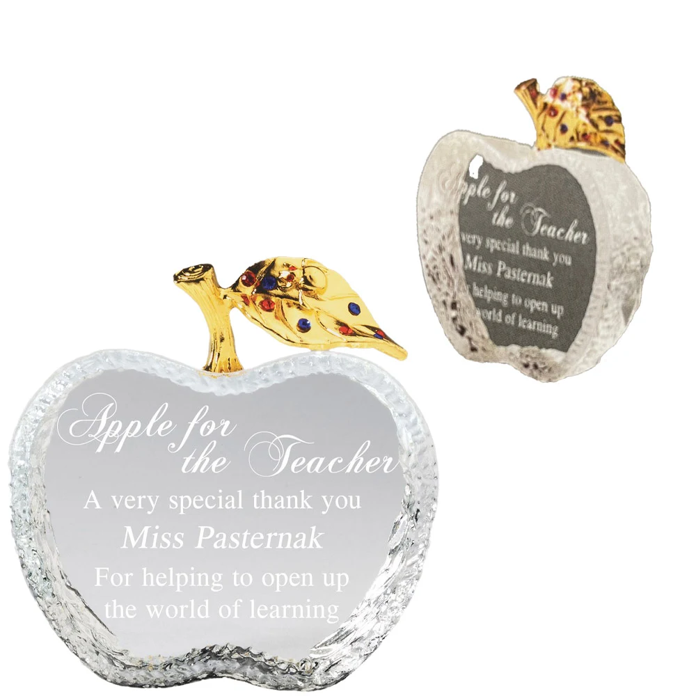 Faceted Crystal Apple Award 1