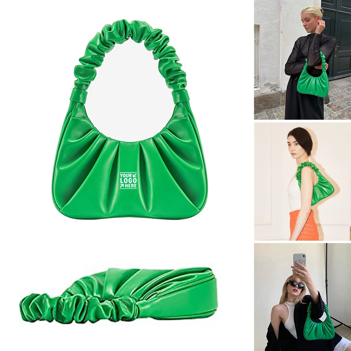 Women's Ruched Hobo Handbag 1