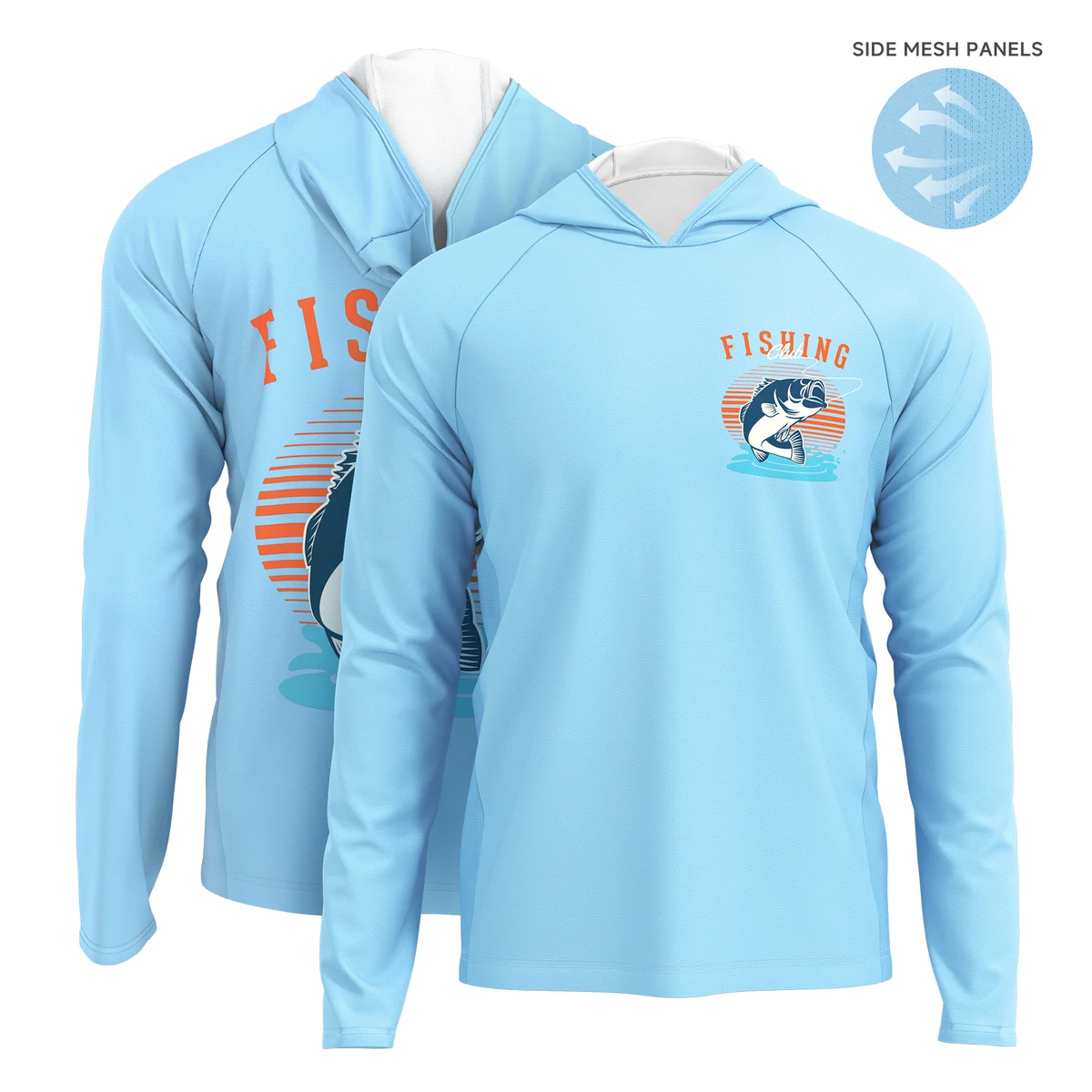 180 GSM UPF 50+ Sun Protection Fishing Hoodie T-Shirt 1