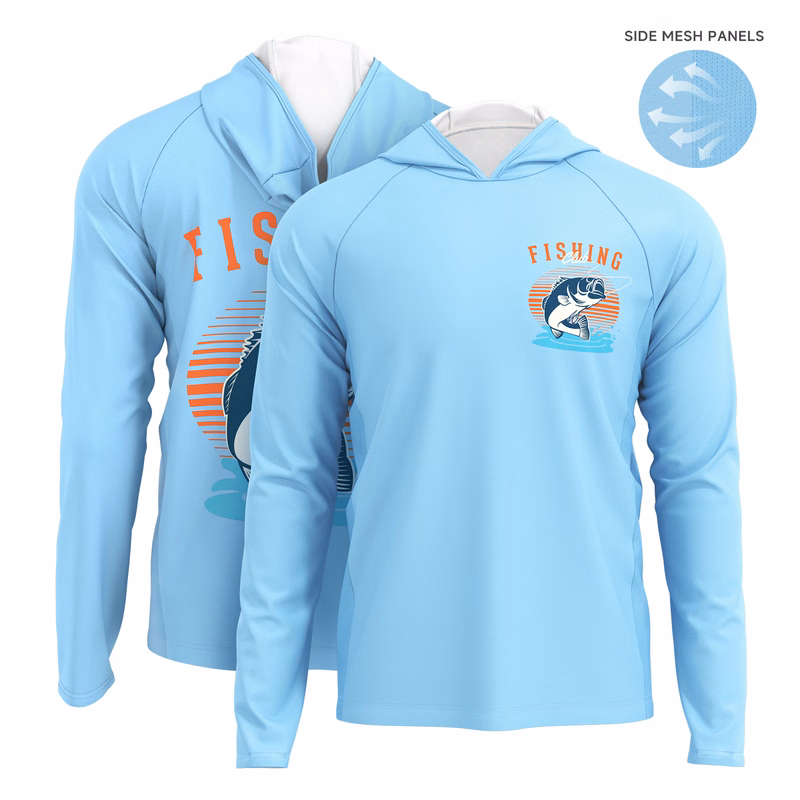 180 GSM UPF 50+ Sun Protection Fishing Hoodie T-Shirt