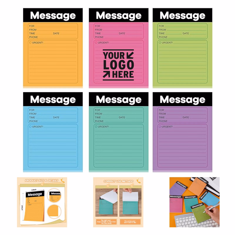 3.5" x 4.7" 50 Sheets Telephone Message Sticky Note