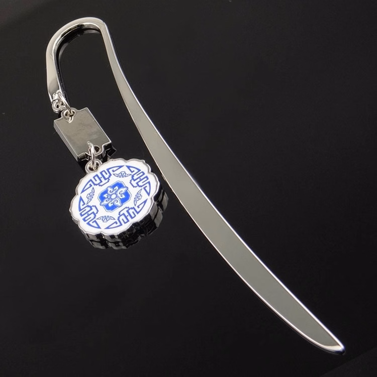 Blue and white porcelain bookmark