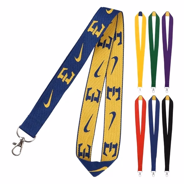 Custom 36" x 1" Jacquard Polyester Badge Lanyard with Lobster Claw — Professional Event ID