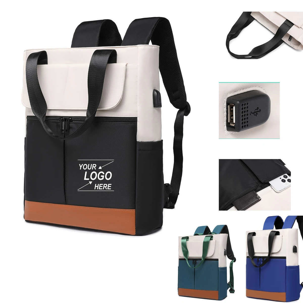 Women's Convertible Laptop Backpack Daypack 1