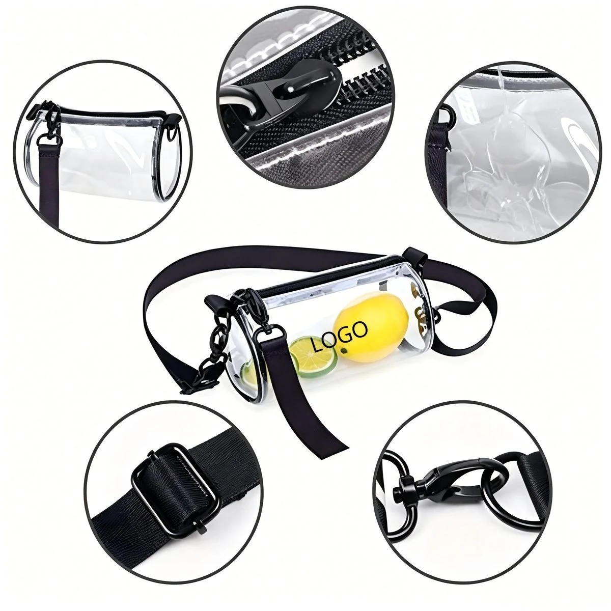 Clear Vinyl Tube Crossbody Purse 1