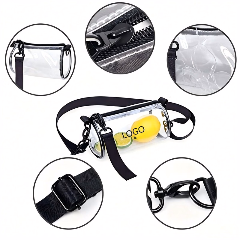 Clear Vinyl Tube Crossbody Purse