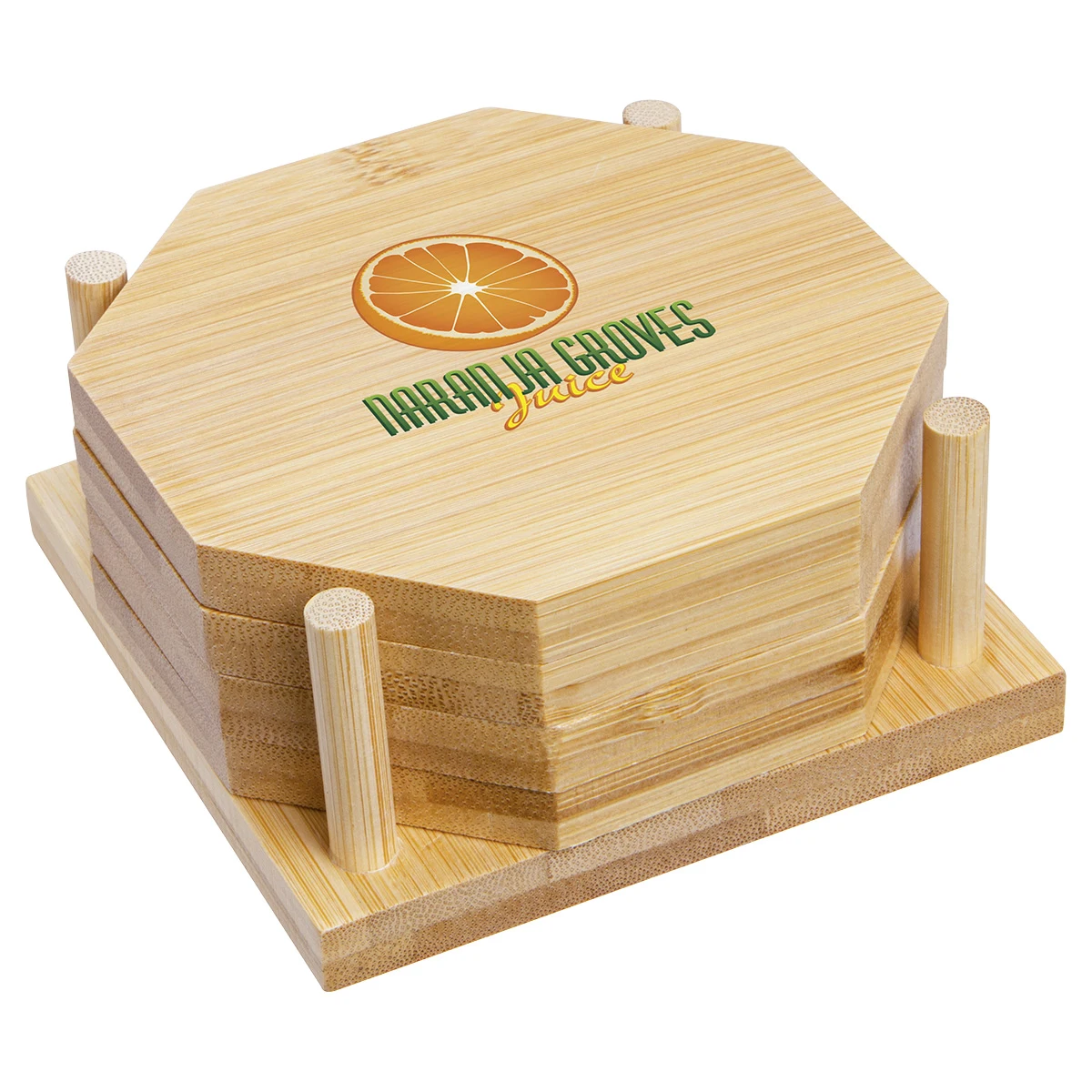 Bamboo 4-Piece Coaster Set 1