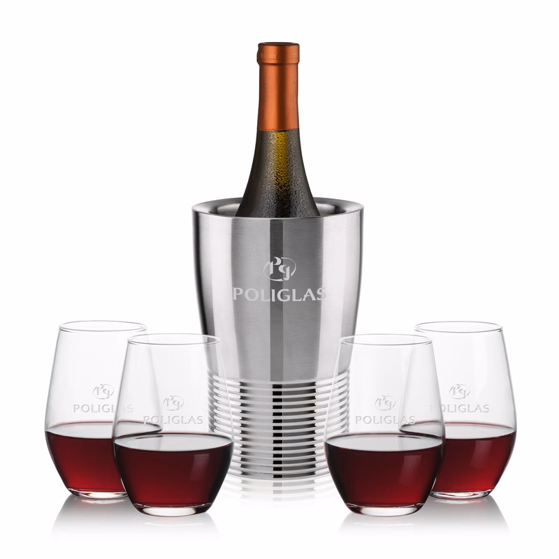 Genoa Wine Cooler & Vale Stemless Wine Set