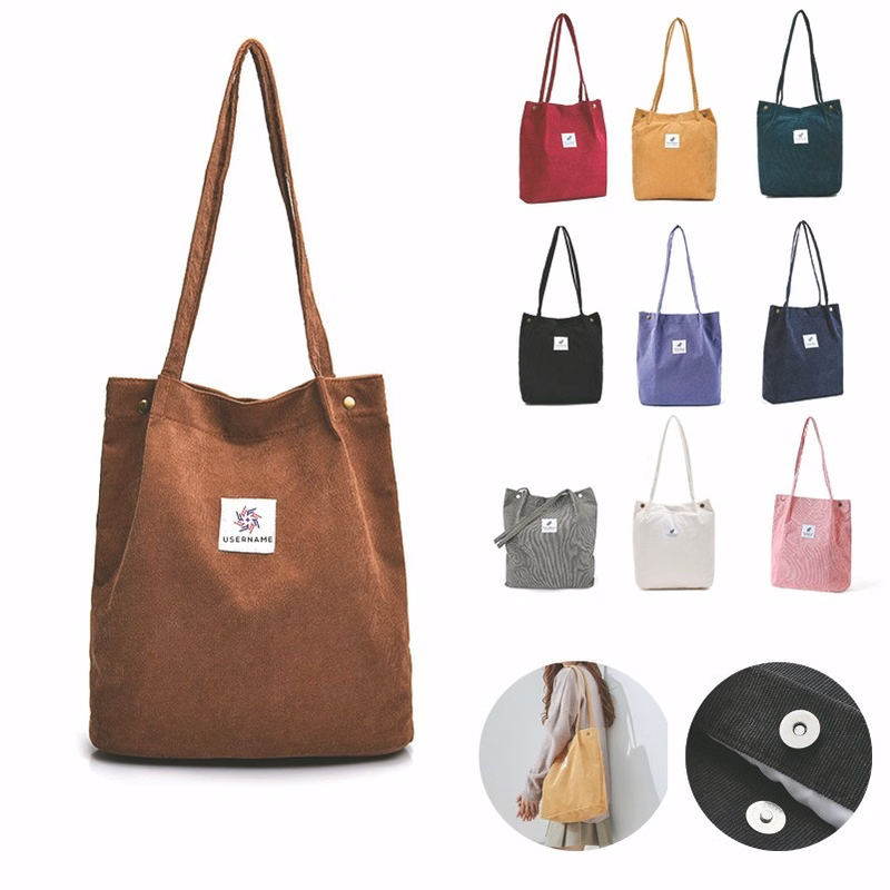 Shoulder Large Capacity Corduroy Tote Bag