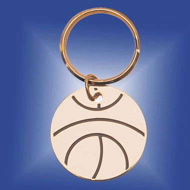 GOLD PLATED BASKETBALL KEYRING