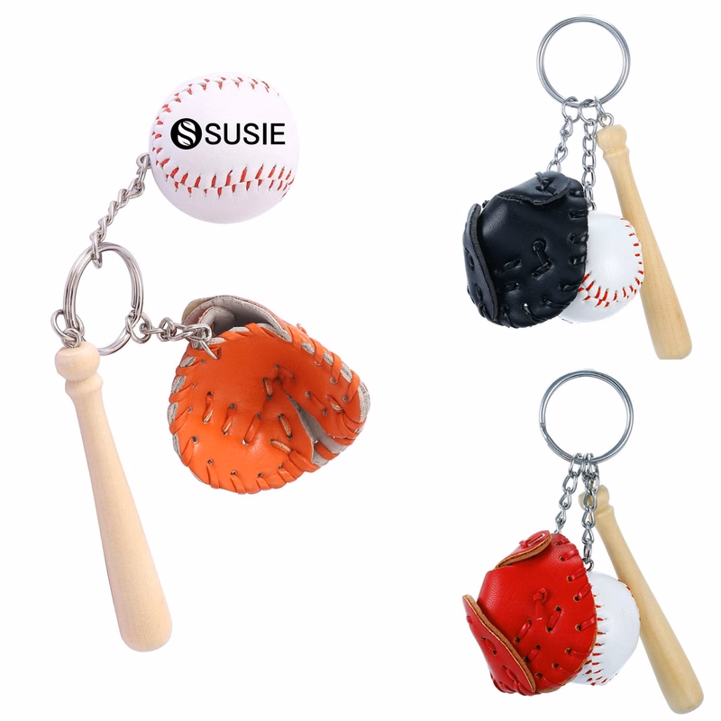 Mini Three-Piece Baseball Glove Keychain
