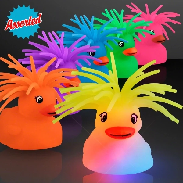 Light Up Crazy Hair Puffer Ducks 1