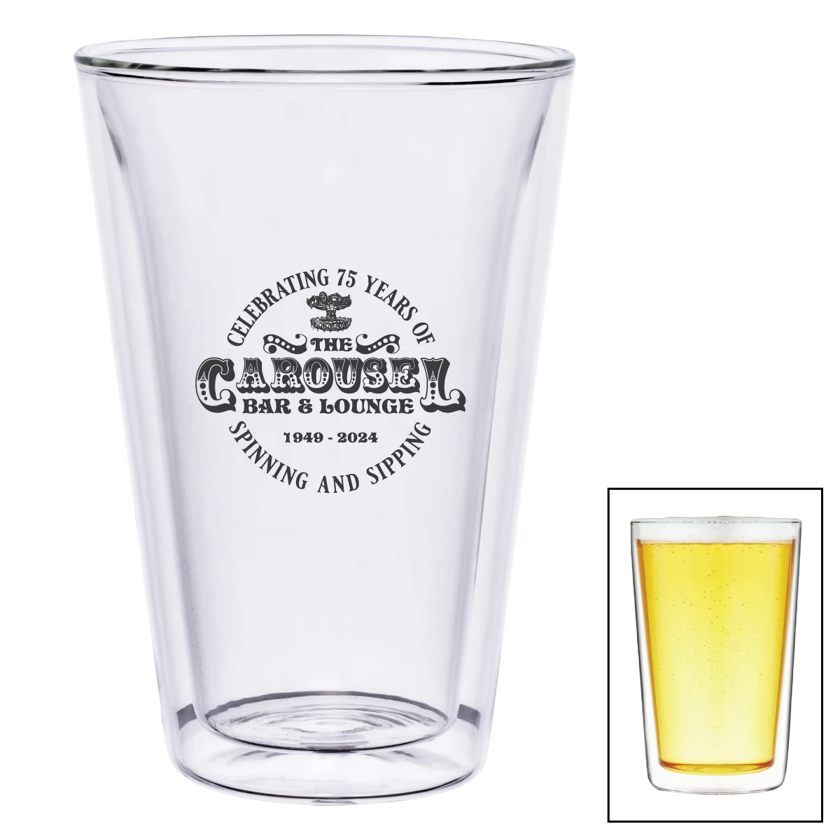 16 oz. Double Walled Pint Mixing Glass Cup 1