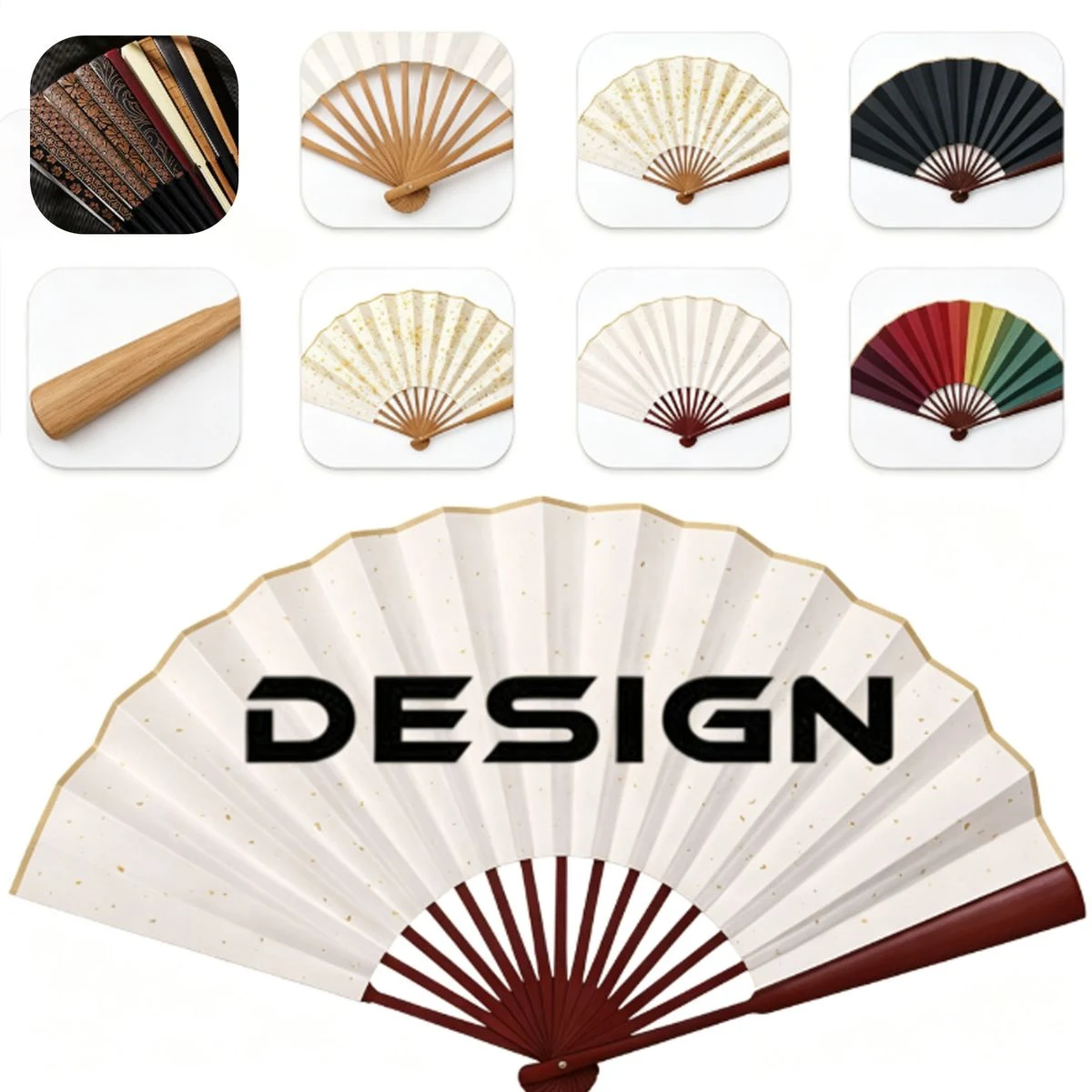 Chinese Style Calligraphy And Painting Folding Fan 1