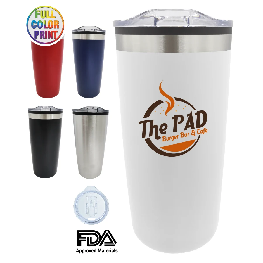 20oz Double Wall Stainless Steel Tumbler Insulated Travel Mug - Full Color 1