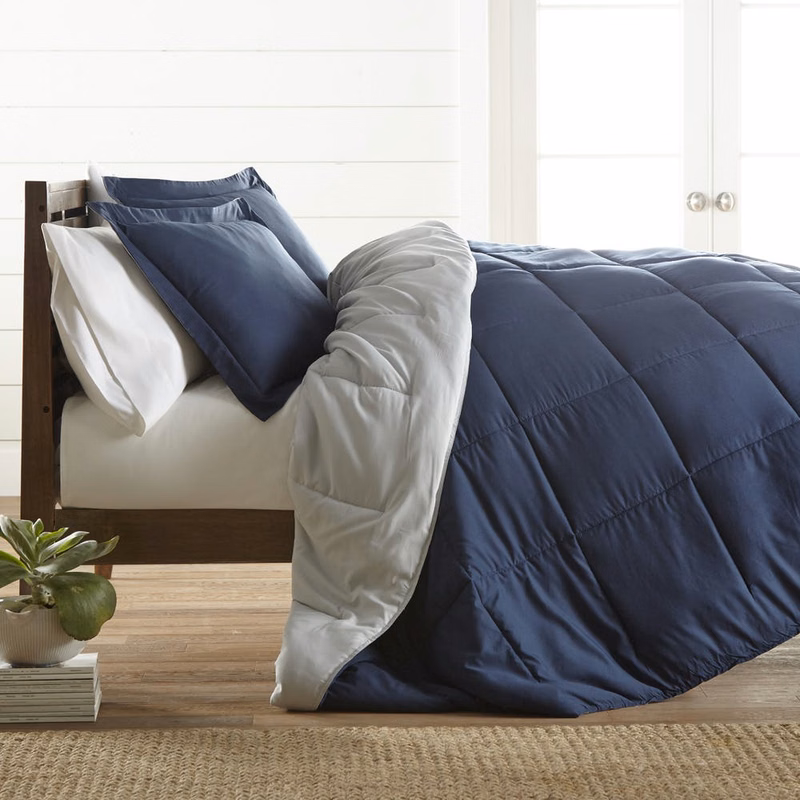 Down Alternative Comforter Sets - Navy Twin Reversible
