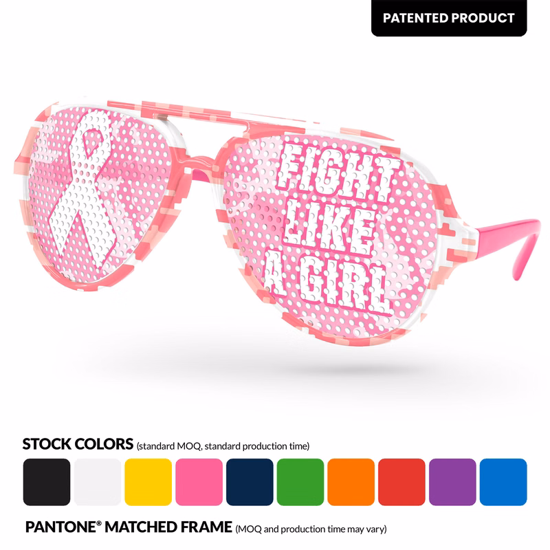 Aviator Sport Pinhole Sunglasses w/ Full Color Front Frame Sublimation Wrap