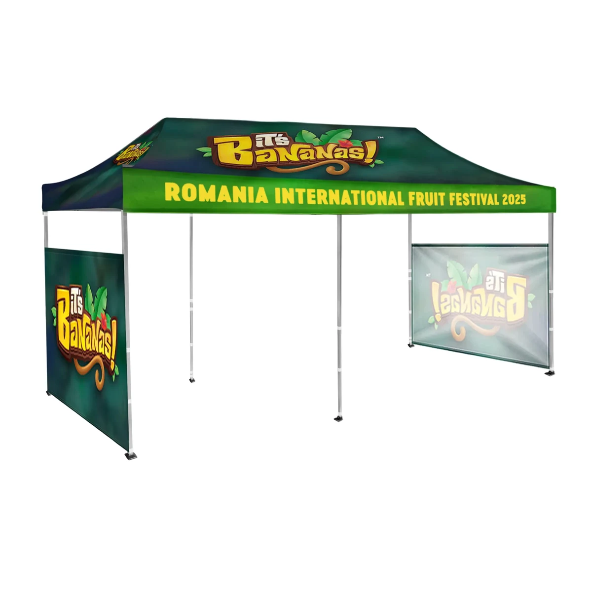 10'x20' Tent Canopy w frame, 2 side half wall 1
