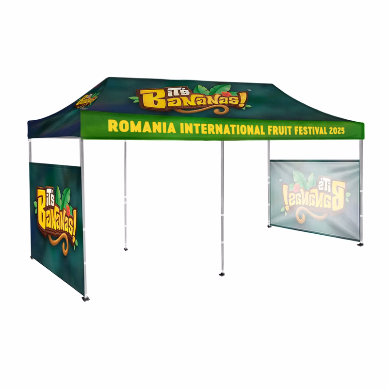 10'x20' Tent Canopy w frame, 2 side half wall