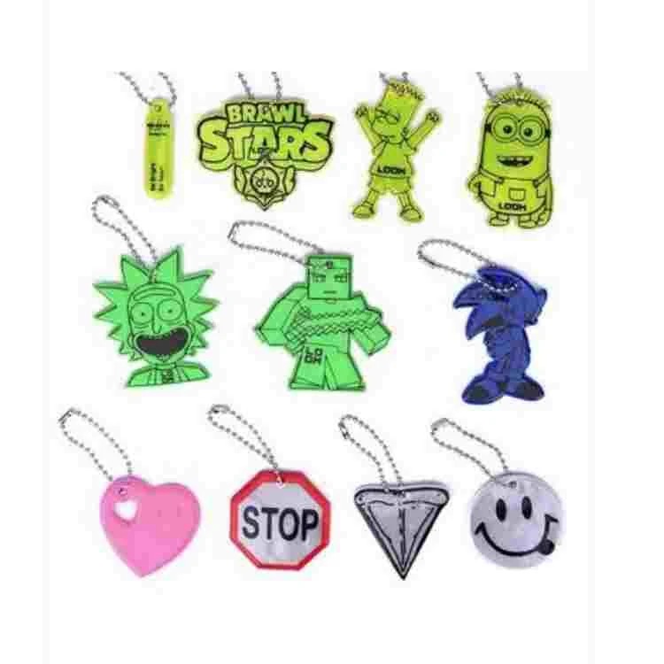 Pvc Custom Shape Reflective Pendant Keychain 1