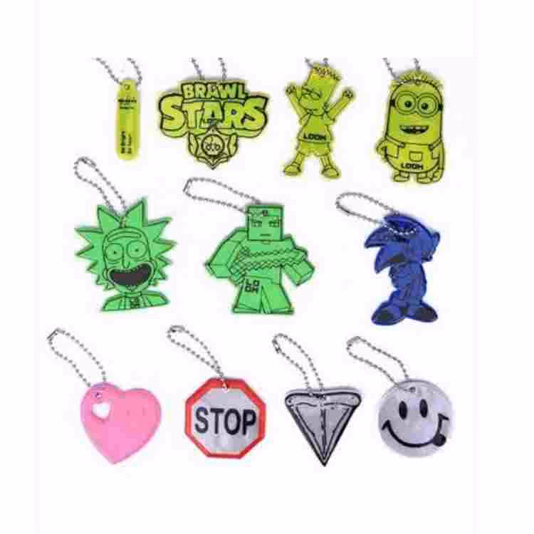 Pvc Custom Shape Reflective Pendant Keychain